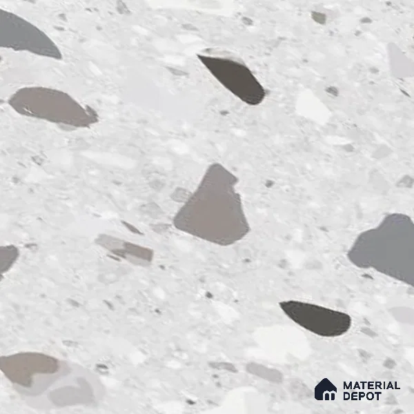 Terrazzo Wall Tile TL 09747  2 ft x 1 ft Grey Ceramic Glossy Finish Light Tile - 9 mm | Ideal for Bathroom, Kitchen