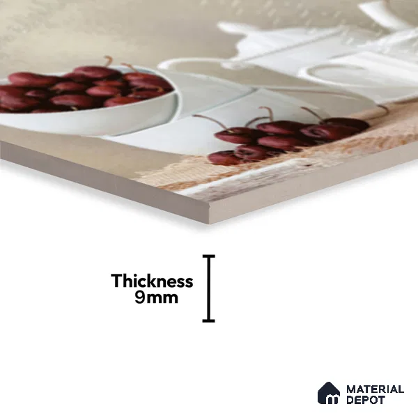 Patterned Wall Tile TL 09730 Aldhano White Decor 2 2 ft x 1 ft  Ceramic Glossy Finish Highlighter Tile - 9 mm | Ideal for Bathroom, Kitchen | Please Expect a Slight Variation of Pattern