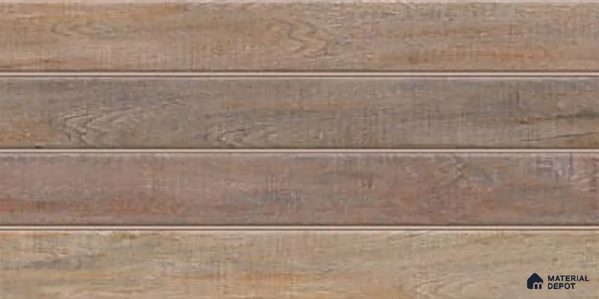 Wood Wall Tile TL 09728 C 24200 2 ft x 1 ft Brown Ceramic Glossy Finish Dark Tile - 9 mm | Ideal for Bathroom, Kitchen
