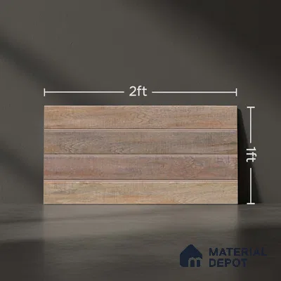 Wood Wall Tile TL 09728 C 24200 2 ft x 1 ft Brown Ceramic Glossy Finish Dark Tile - 9 mm | Ideal for Bathroom, Kitchen