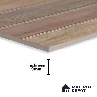 Wood Wall Tile TL 09728 C 24200 2 ft x 1 ft Brown Ceramic Glossy Finish Dark Tile - 9 mm | Ideal for Bathroom, Kitchen