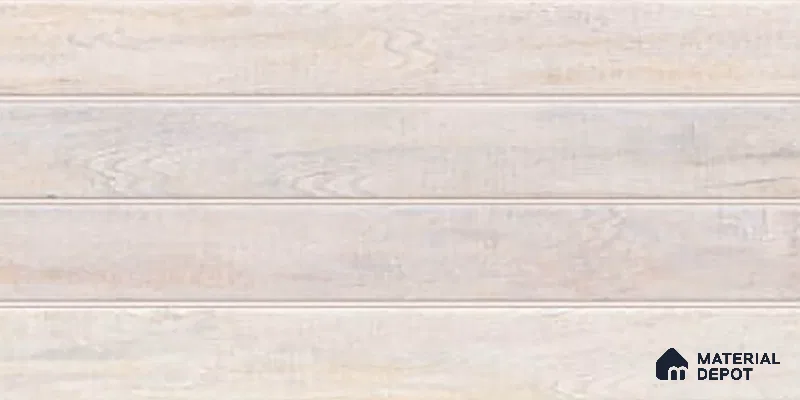 Wood Wall Tile TL 09728 24200 2 ft x 1 ft Beige Ceramic Glossy Finish Light Tile - 9 mm | Ideal for Bathroom, Kitchen