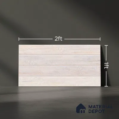 Wood Wall Tile TL 09728 24200 2 ft x 1 ft Beige Ceramic Glossy Finish Light Tile - 9 mm | Ideal for Bathroom, Kitchen
