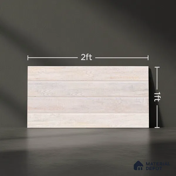 Wood Wall Tile TL 09728 24200 2 ft x 1 ft Beige Ceramic Glossy Finish Light Tile - 9 mm | Ideal for Bathroom, Kitchen