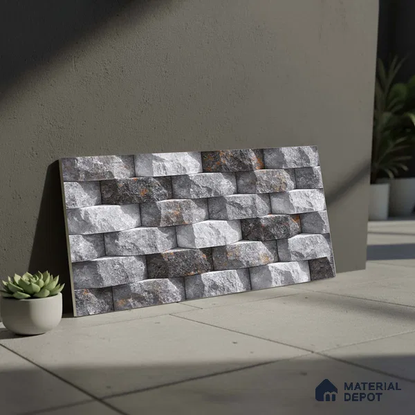 Stacked Stone Tile TL 08310 Napolio Grafito 2 ft x 1 ft Ceramic Matte Finish - 10 mm