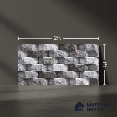 Stacked Stone Tile TL 08310 Napolio Grafito 2 ft x 1 ft Ceramic Matte Finish - 10 mm