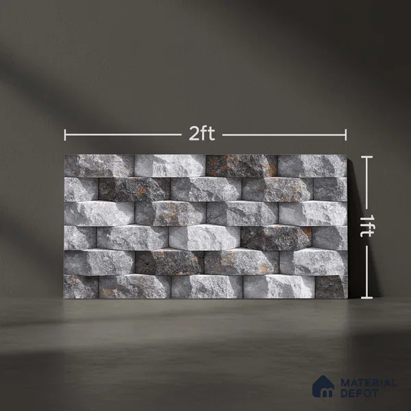 Stacked Stone Tile TL 08310 Napolio Grafito 2 ft x 1 ft Ceramic Matte Finish - 10 mm