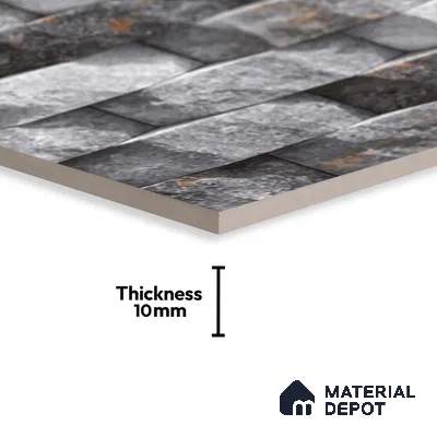 Stacked Stone Tile TL 08310 Napolio Grafito 2 ft x 1 ft Ceramic Matte Finish - 10 mm