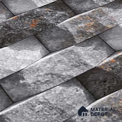 Stacked Stone Tile TL 08310 Napolio Grafito 2 ft x 1 ft Ceramic Matte Finish - 10 mm
