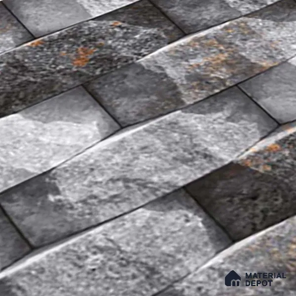 Stacked Stone Tile TL 08310 Napolio Grafito 2 ft x 1 ft Ceramic Matte Finish - 10 mm