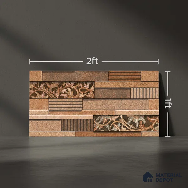 Stacked Stone Tile TL 08306 C Extent 08 2 ft x 1 ft Ceramic Matte Finish - 10 mm