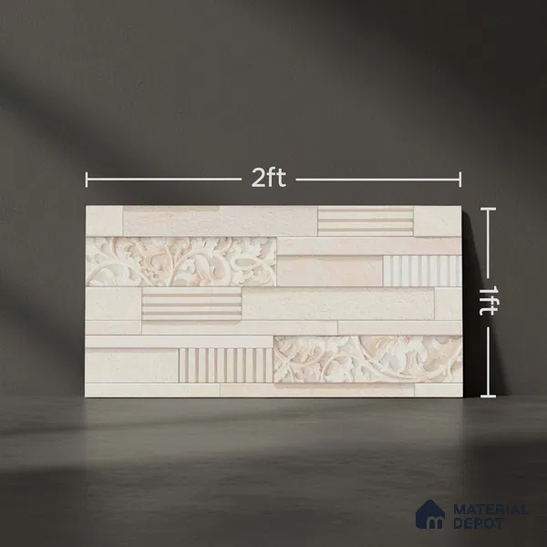 Stacked Stone Tile TL 08306 Extent 01 2 ft x 1 ft Ceramic Matte Finish - 10 mm