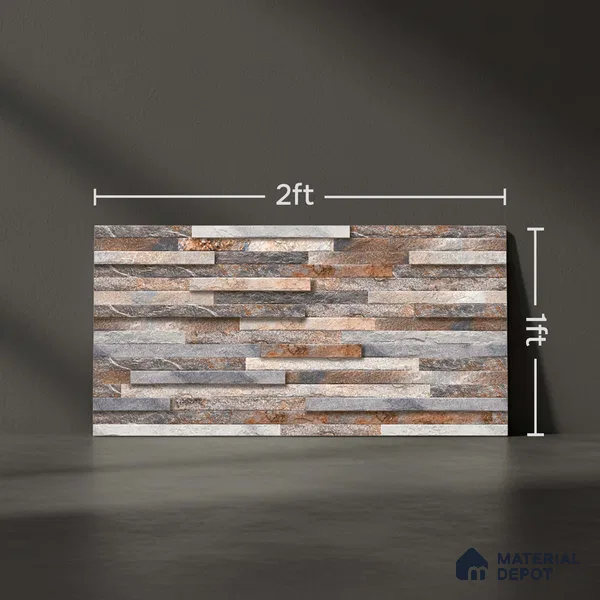 Stacked Stone Tile TL 08307 Jalmoud Natural 2 ft x 1 ft Ceramic Matte Finish - 10 mm