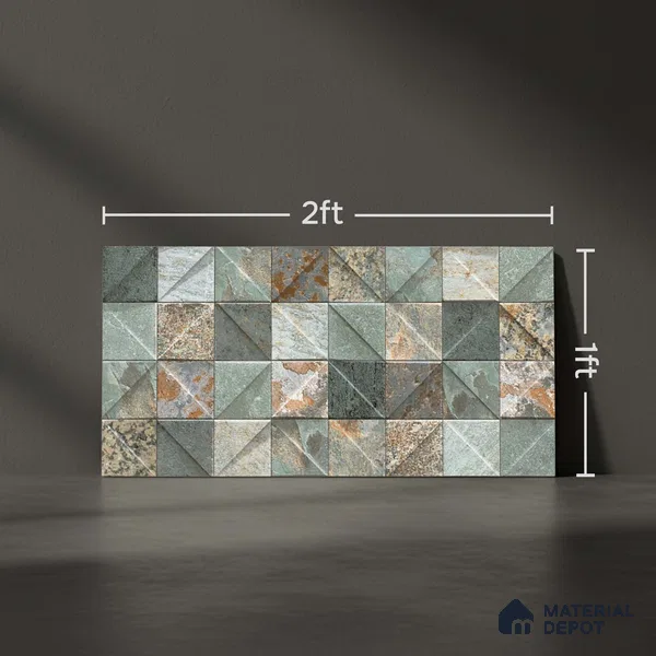 Stacked Stone Tile TL 08311 Porsche 12 2 ft x 1 ft Ceramic Matte Finish - 10 mm