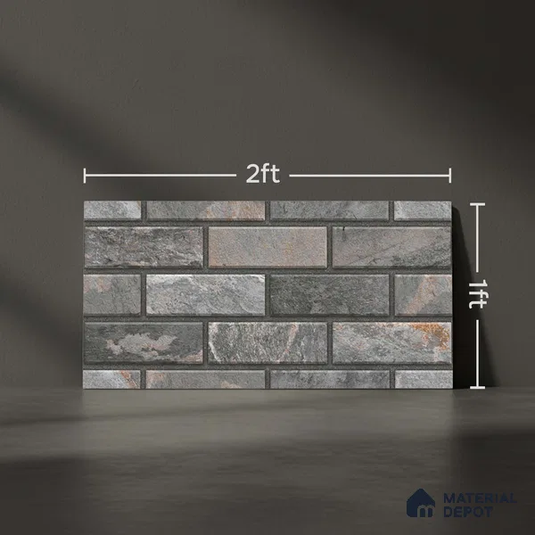 Stacked Stone Tile TL 08308 B Milan 15 2 ft x 1 ft Ceramic Matte Finish - 10 mm
