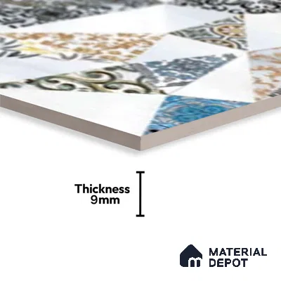 Patterned Wall Tile TL 09740 B  2 ft x 1 ft Multi Colour Ceramic Matte Finish Highlighter Tile - 9 mm | Ideal for Bathroom, Kitchen | Please Expect a Slight Variation of Pattern