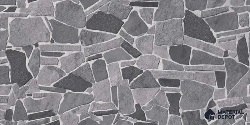 Stacked Stone Wall Tile TL 07609 Navtico Canyon 2 ft x 1 ft Ceramic Matte Finish - 9 mm | Suitable for Courtyard, Foyer, Balcony, Elevation (Sample)
