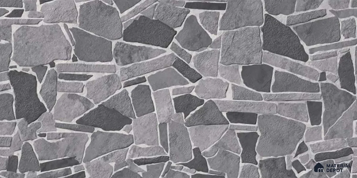 Stacked Stone Wall Tile TL 07609 Navtico Canyon 2 ft x 1 ft Ceramic Matte Finish - 9 mm | Suitable for Courtyard, Foyer, Balcony, Elevation (Sample)