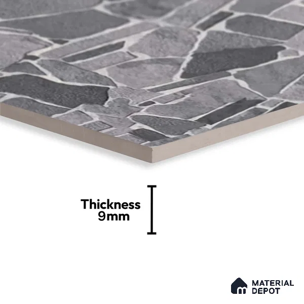 Stacked Stone Wall Tile TL 07609 Navtico Canyon 2 ft x 1 ft Ceramic Matte Finish - 9 mm | Suitable for Courtyard, Foyer, Balcony, Elevation (Sample)