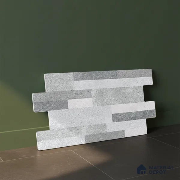 Wall Tile TL 10334 B Danna Grey 2 ft x 1 ft Ceramic Matte Finish Tile - 9 mm | Suitable for Courtyard, Foyer, Balcony, Elevation