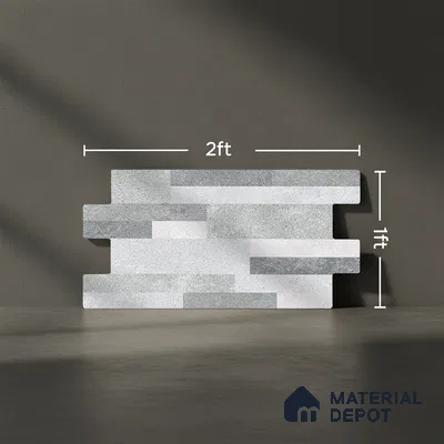 Wall Tile TL 10334 B Danna Grey 2 ft x 1 ft Ceramic Matte Finish Tile - 9 mm | Suitable for Courtyard, Foyer, Balcony, Elevation
