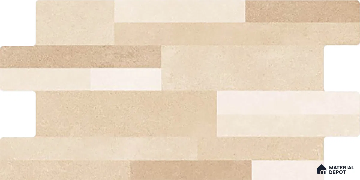 Wall Tile TL 10334 Danna Beige 2 ft x 1 ft Ceramic Matte Finish Tile - 9 mm | Suitable for Courtyard, Stair Lobby Wall, Balcony, Elevation