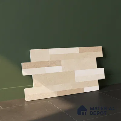 Wall Tile TL 10334 Danna Beige 2 ft x 1 ft Ceramic Matte Finish Tile - 9 mm | Suitable for Courtyard, Stair Lobby Wall, Balcony, Elevation
