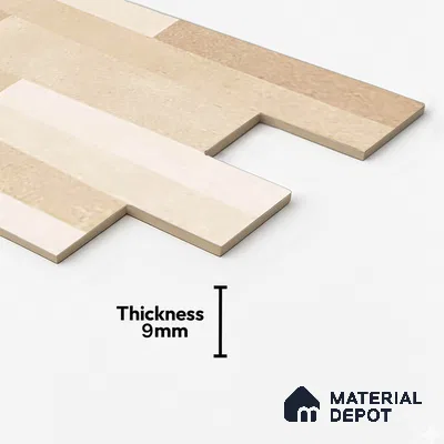 Wall Tile TL 10334 Danna Beige 2 ft x 1 ft Ceramic Matte Finish Tile - 9 mm | Suitable for Courtyard, Stair Lobby Wall, Balcony, Elevation