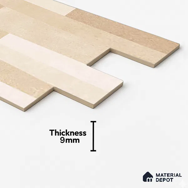 Wall Tile TL 10334 Danna Beige 2 ft x 1 ft Ceramic Matte Finish Tile - 9 mm | Suitable for Courtyard, Stair Lobby Wall, Balcony, Elevation