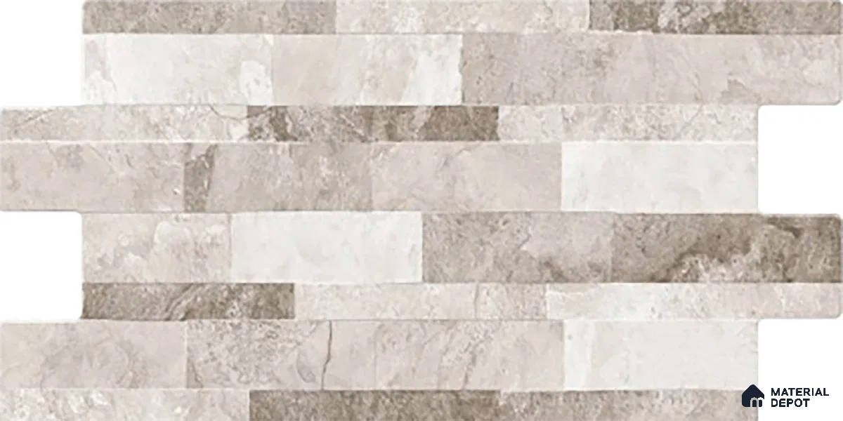 Wall Tile TL 10335 B Sentenar Grey 2 ft x 1 ft Ceramic Matte Finish Tile - 9 mm | Suitable for Courtyard, Foyer, Balcony, Elevation