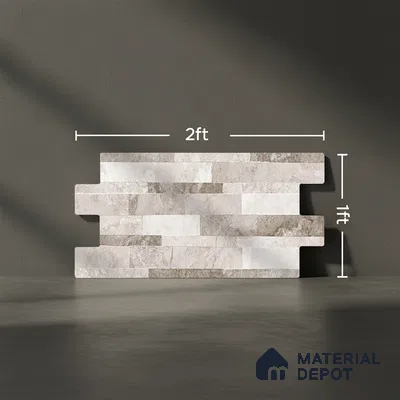 Wall Tile TL 10335 B Sentenar Grey 2 ft x 1 ft Ceramic Matte Finish Tile - 9 mm | Suitable for Courtyard, Foyer, Balcony, Elevation