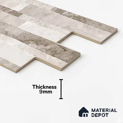Wall Tile TL 10335 B Sentenar Grey 2 ft x 1 ft Ceramic Matte Finish Tile - 9 mm | Suitable for Courtyard, Foyer, Balcony, Elevation