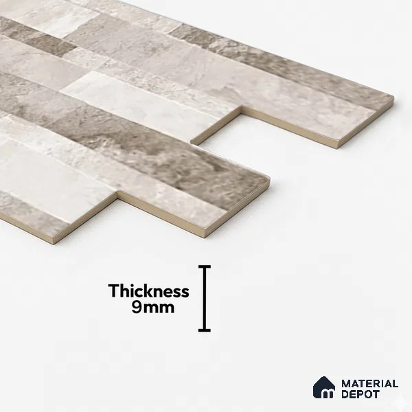 Wall Tile TL 10335 B Sentenar Grey 2 ft x 1 ft Ceramic Matte Finish Tile - 9 mm | Suitable for Courtyard, Foyer, Balcony, Elevation