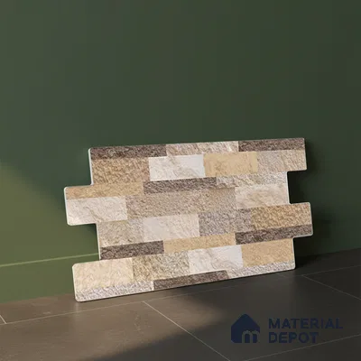 Stone Wall Tile TL 10335 Sentenar Perla 2 ft x 1 ft Ceramic Matte Finish Tile - 9 mm | Suitable for Courtyard, Foyer, Balcony, Elevation