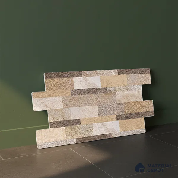 Stone Wall Tile TL 10335 Sentenar Perla 2 ft x 1 ft Ceramic Matte Finish Tile - 9 mm | Suitable for Courtyard, Foyer, Balcony, Elevation