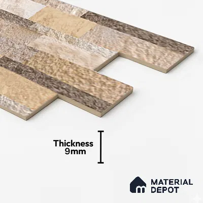Stone Wall Tile TL 10335 Sentenar Perla 2 ft x 1 ft Ceramic Matte Finish Tile - 9 mm | Suitable for Courtyard, Foyer, Balcony, Elevation