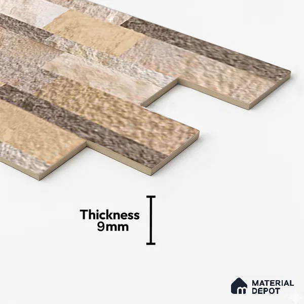 Stone Wall Tile TL 10335 Sentenar Perla 2 ft x 1 ft Ceramic Matte Finish Tile - 9 mm | Suitable for Courtyard, Foyer, Balcony, Elevation
