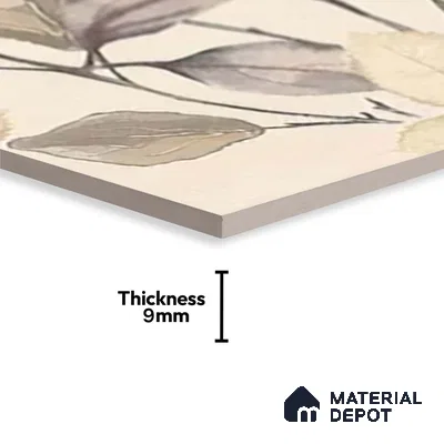 Floral Wall Tile TL 10336 B Enya Ivory Decor HL B 2 ft x 1 ft Ceramic Matte Finish Tile - 9 mm | Suitable For Kitchen, Bathroom Walls and Backsplashes | Please Expect a Slight Variation of Pattern