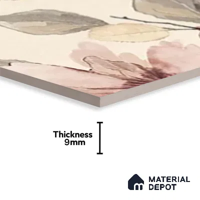 Floral Wall Tile TL 10336 Enya Ivory Decor HL A 2 ft x 1 ft Ceramic Matte Finish Tile - 9 mm | Suitable For Kitchen, Bathroom Walls and Backsplashes | Please Expect a Slight Variation of Pattern