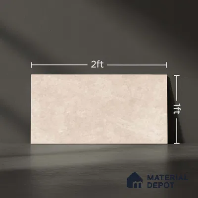 Marble Wall Tile TL 09744 B  2 ft x 1 ft Cream Ceramic Matte Finish Dark Tile - 9 mm | Ideal for Bathroom, Kitchen