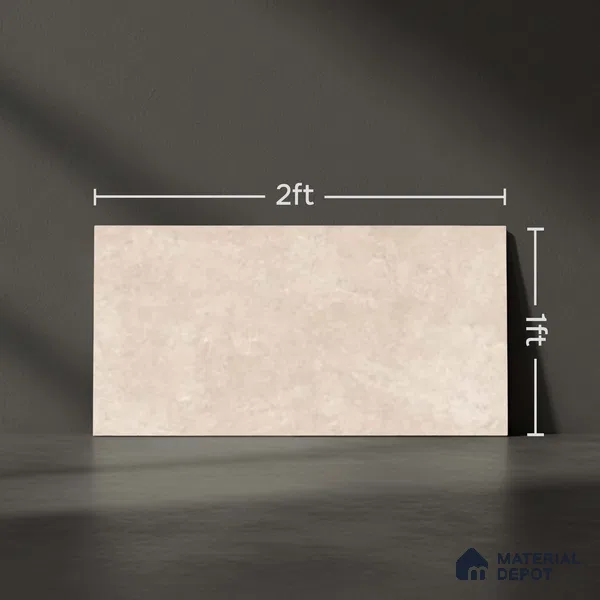 Marble Wall Tile TL 09744 B  2 ft x 1 ft Cream Ceramic Matte Finish Dark Tile - 9 mm | Ideal for Bathroom, Kitchen