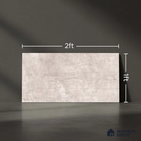 Stone Wall Tile TL 09742 2 ft x 1 ft Grey Ceramic Matte Finish Dark Tile - 9 mm | Ideal for Bathroom, Kitchen