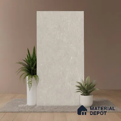 Marble Look Floor & Wall Tile TL 08190 B Soft Grey Bianco 4 ft x 2 ft Vitrified Matte Finish - 9 mm