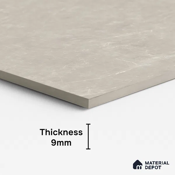 Marble Look Floor & Wall Tile TL 08190 B Soft Grey Bianco 4 ft x 2 ft Vitrified Matte Finish - 9 mm