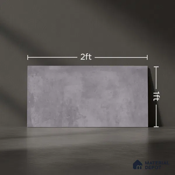 Stone Wall Tile TL 09745 B 2 ft x 1 ft Grey Ceramic Matte Finish Dark Tile - 9 mm | Ideal for Bathroom, Kitchen