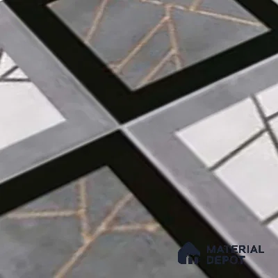 Patterned Wall Tile TL 09745 C  2 ft x 1 ft Grey Ceramic Matte Finish Highlighter 1 Tile - 9 mm | Ideal for Bathroom, Kitchen | Please Expect a Slight Variation of Pattern