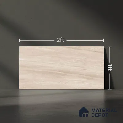 Stone Wall Tile TL 09743 B  2 ft x 1 ft Beige Ceramic Matte Finish Dark Tile - 9 mm | Ideal for Bathroom, Kitchen