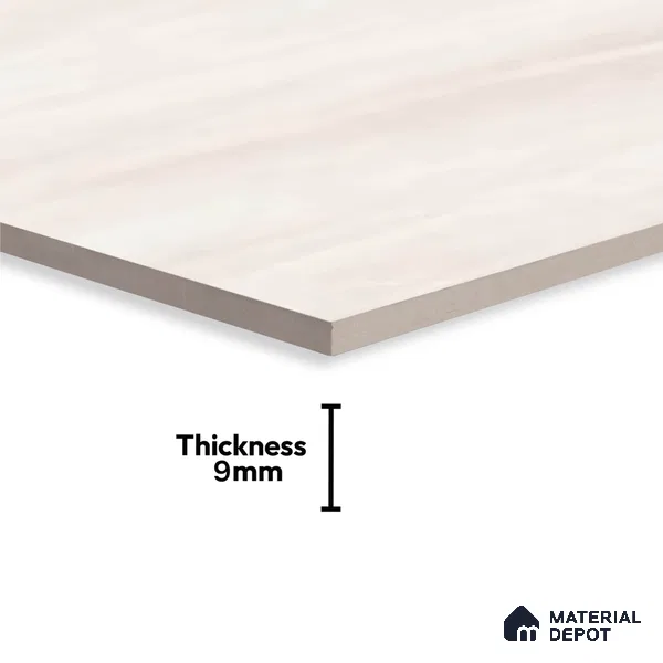Stone Wall Tile TL 09743 2 ft x 1 ft Ivory Ceramic Matte Finish Light Tile - 9 mm | Ideal for Bathroom, Kitchen