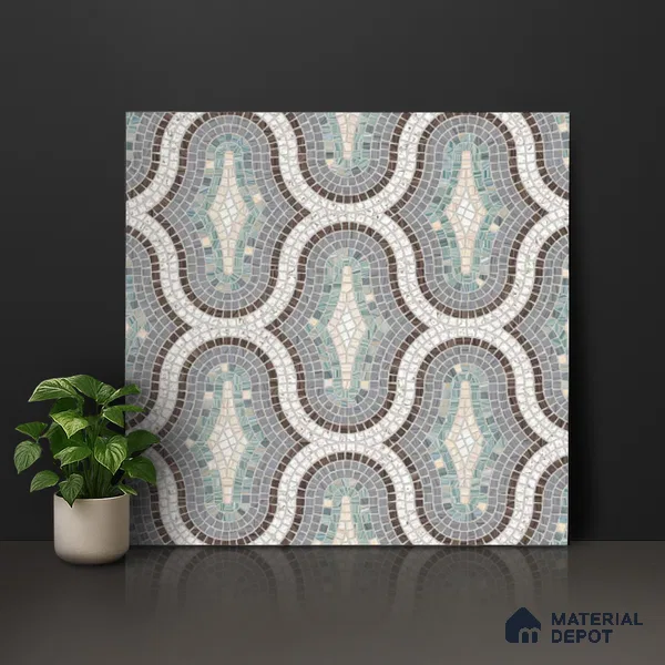 Moroccan Look Floor & Wall Tile TL 07607 Castor 2 ft x 2 ft Glitter Glossy Finish Vitrified Tile - 9 mm  | Suitable For Living Room, Dining, Bathroom & Kitchen | Please Expect a Slight Variation of Pattern (Sample)