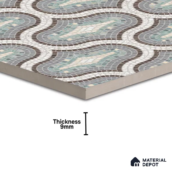 Moroccan Look Floor & Wall Tile TL 07607 Castor 2 ft x 2 ft Glitter Glossy Finish Vitrified Tile - 9 mm  | Suitable For Living Room, Dining, Bathroom & Kitchen | Please Expect a Slight Variation of Pattern (Sample)